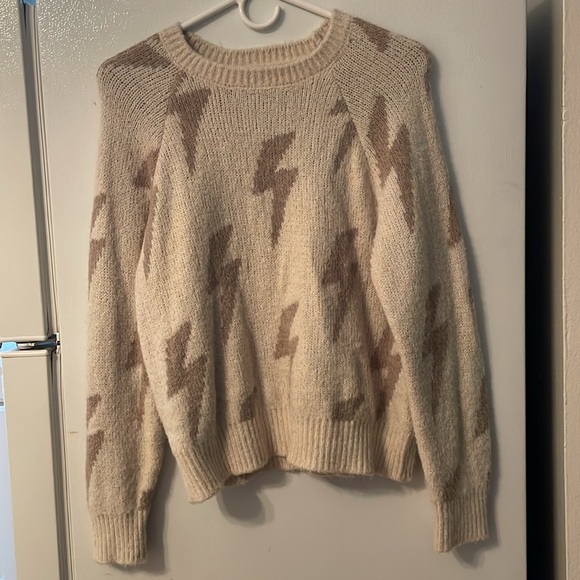 Z SUPPLY LIZZY MARLED BOLT SWEATER OATMEAL PULLOVER SWEATER M - Picture 1 of 5